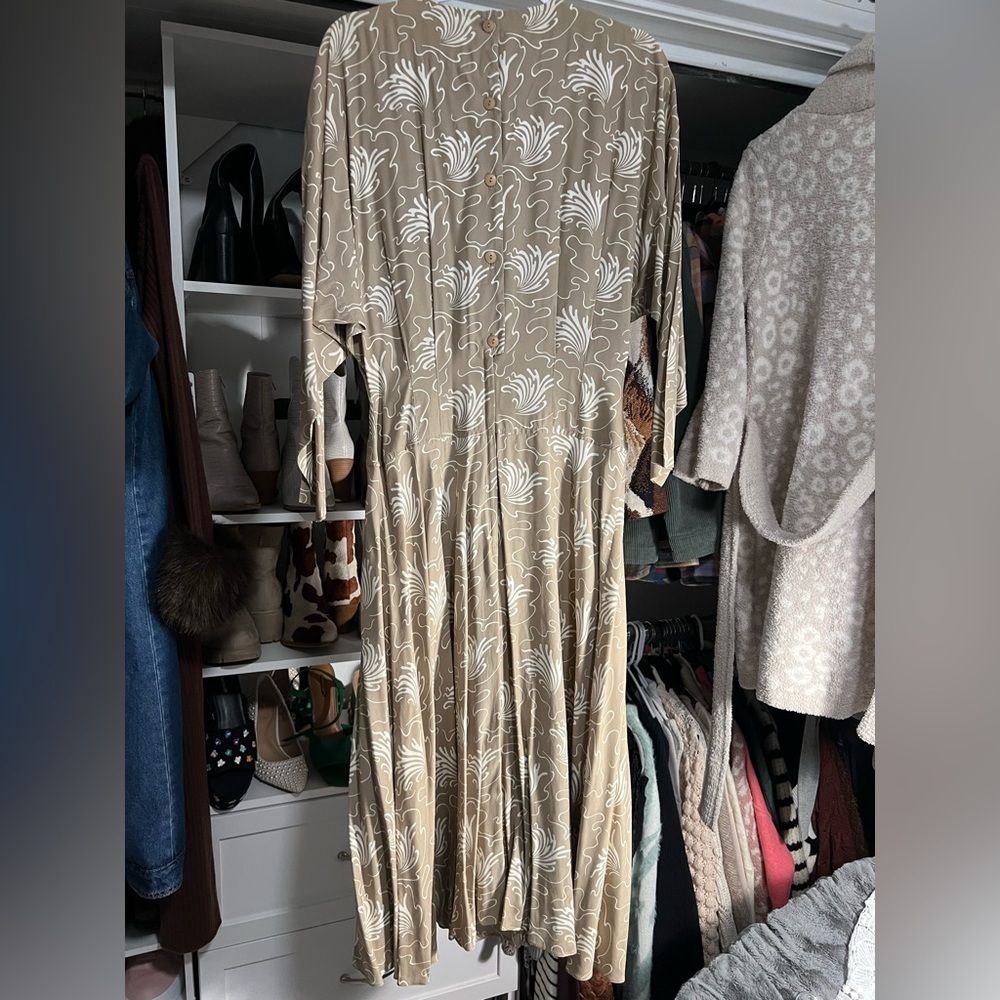 Vintage Michelle Stuart Tan Floral Dress - Picture 4 of 7